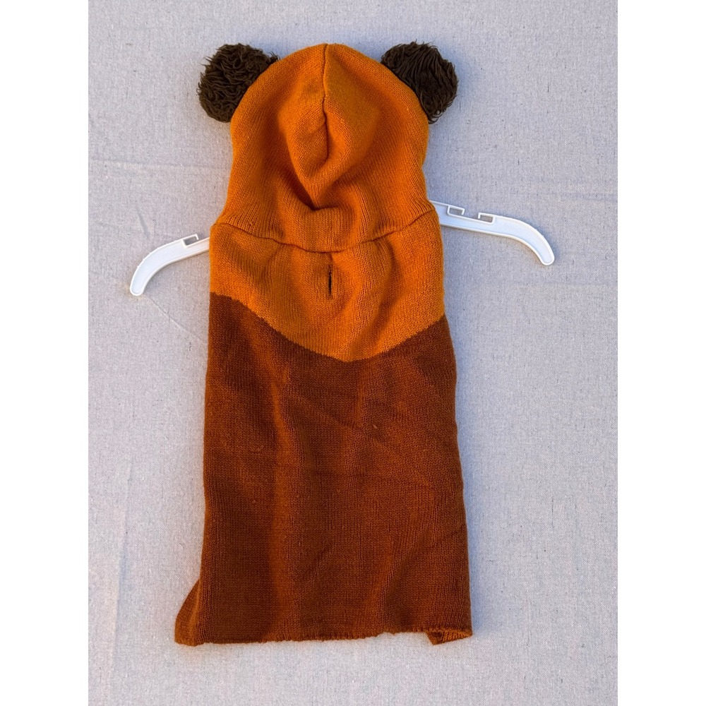 Orange Brown Knit Bear Dog Sweater Hoodie with Ears Colorblock Pet Clothes